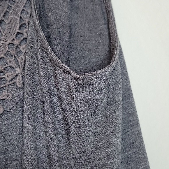 KONTROL Gray Contrasting Scoop Neckline Soft Stretchy Tank Top size L - Picture 7 of 13